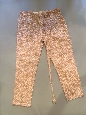 Anthropologie Wanderer Leopard Print Belted Chinos